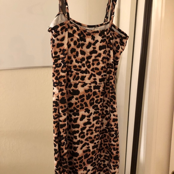 SHEIN Dresses & Skirts - Leopard print sexy  mini fitted dress, 13 inches PTP, 26 inches long.